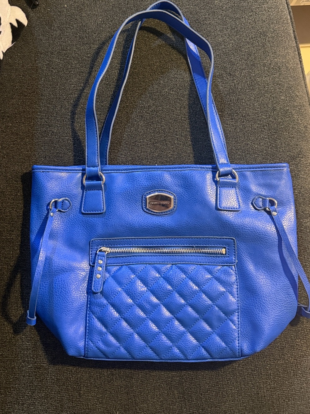 Franco Sarto Electric Blue Quilted Tote